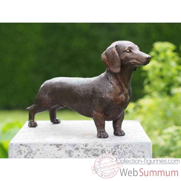 Statuette chien teckel bronze -BS1387B de Thermobrass dans